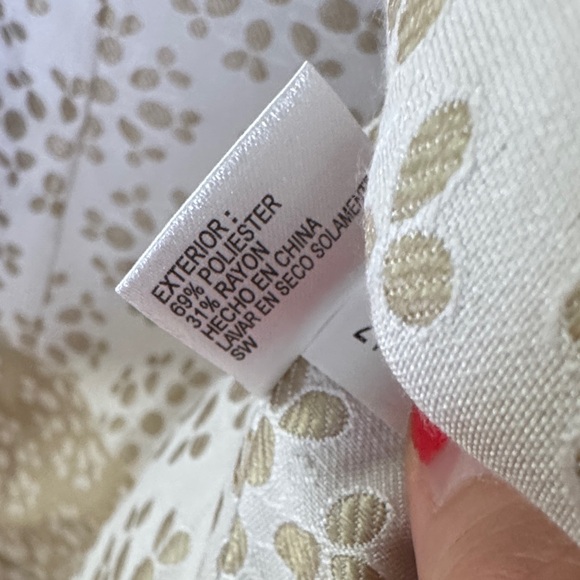 Alex Marie White & Gold Floral Textured Blazer Jacket Women’s Size 12 - Picture 13 of 13